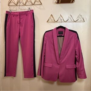 Wildfang Empower Suit in Fuchsia with Black Contrast Stripe - Med/Size 8